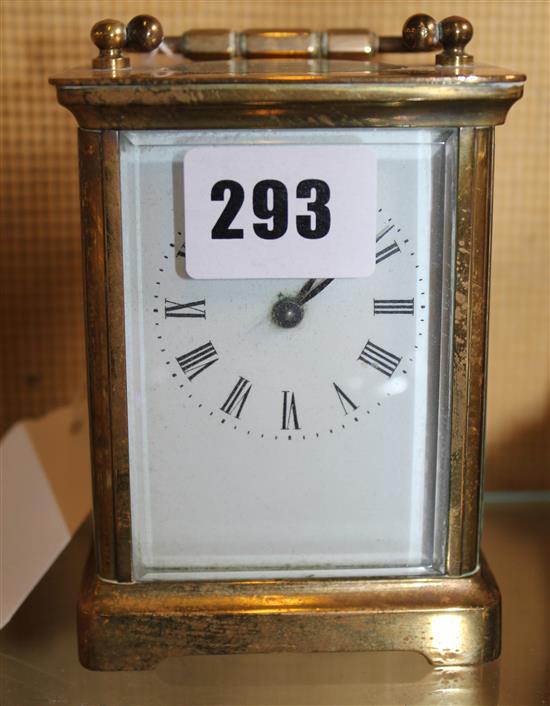 French gilt brass small mantel clock